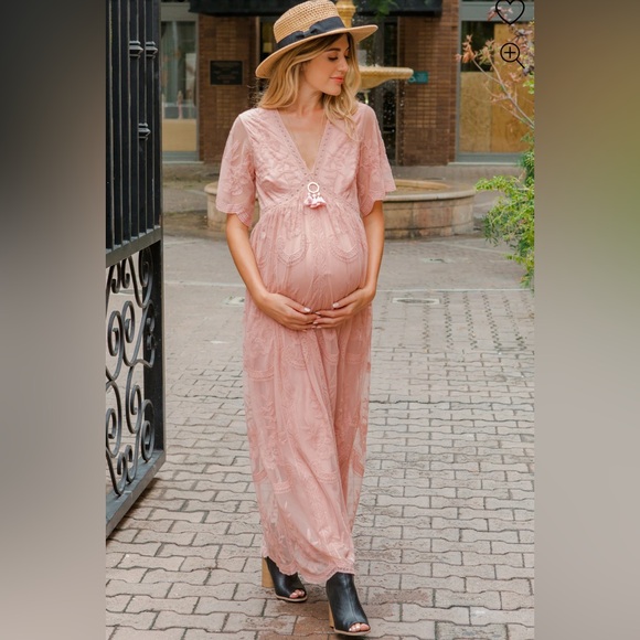 Pink Blush Maternity Bridesmaid Dress - Picture 1 of 5